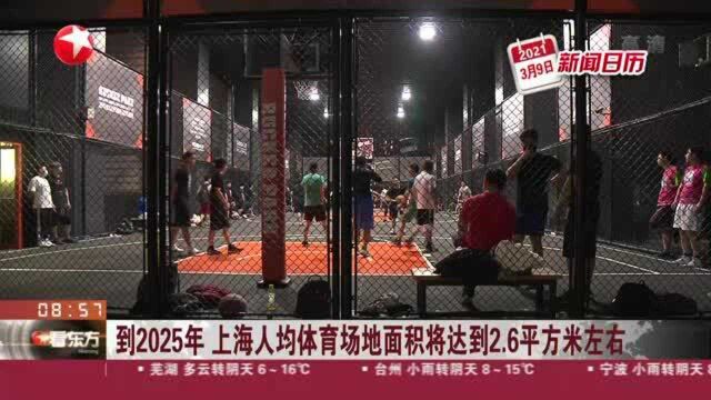 到2025年 上海人均体育场地面积将达到2.6平方米左右