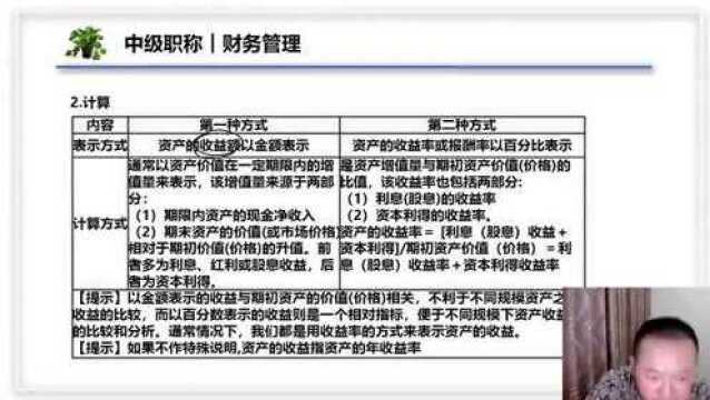 2021中级财管视频课程 2.2 风险与收益1