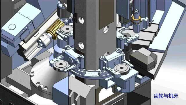 高端齿轮加工机床模型,还带四个料抓换料,值得一看.