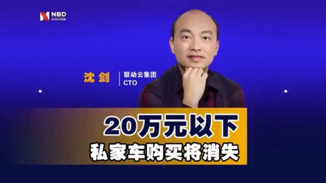 联动云集团CTO沈剑:未来20万元以下私家车购买将消失