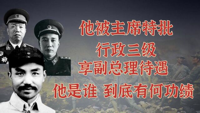 他被主席特批行政三级,享副总理待遇,他到底是谁