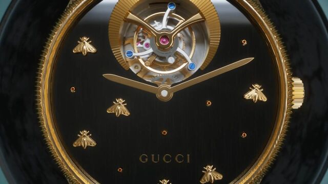 GUCCI高级制表 GTimeless Dancing Bees腕表 蜜蜂造型与高级珠宝装饰融合 感受鎏金时刻