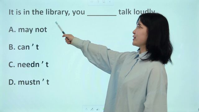 易错题:It is in the library,you  talk loudly