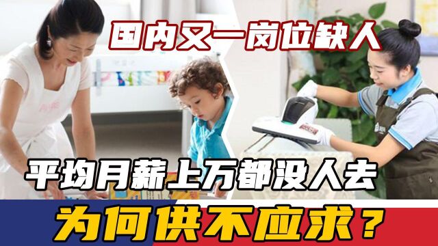 国内又一岗位缺人,平均月薪上万都没人去,为何供不应求?