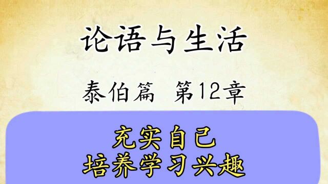 论语解读与生活运用八:泰伯篇第12章原文精读国学经典传统文化 充实自己,培养学习兴趣