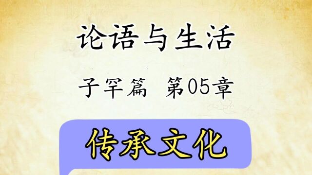 论语解读与生活运用九:子罕篇第05章原文精读传承文化国学经典传统文化