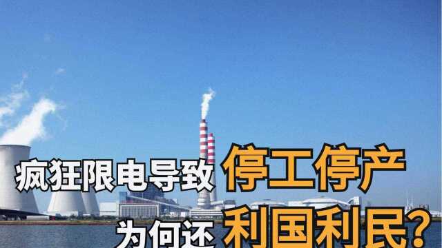 国家限电导致企业停工停产,甚至开一停六,为何还利国利民?