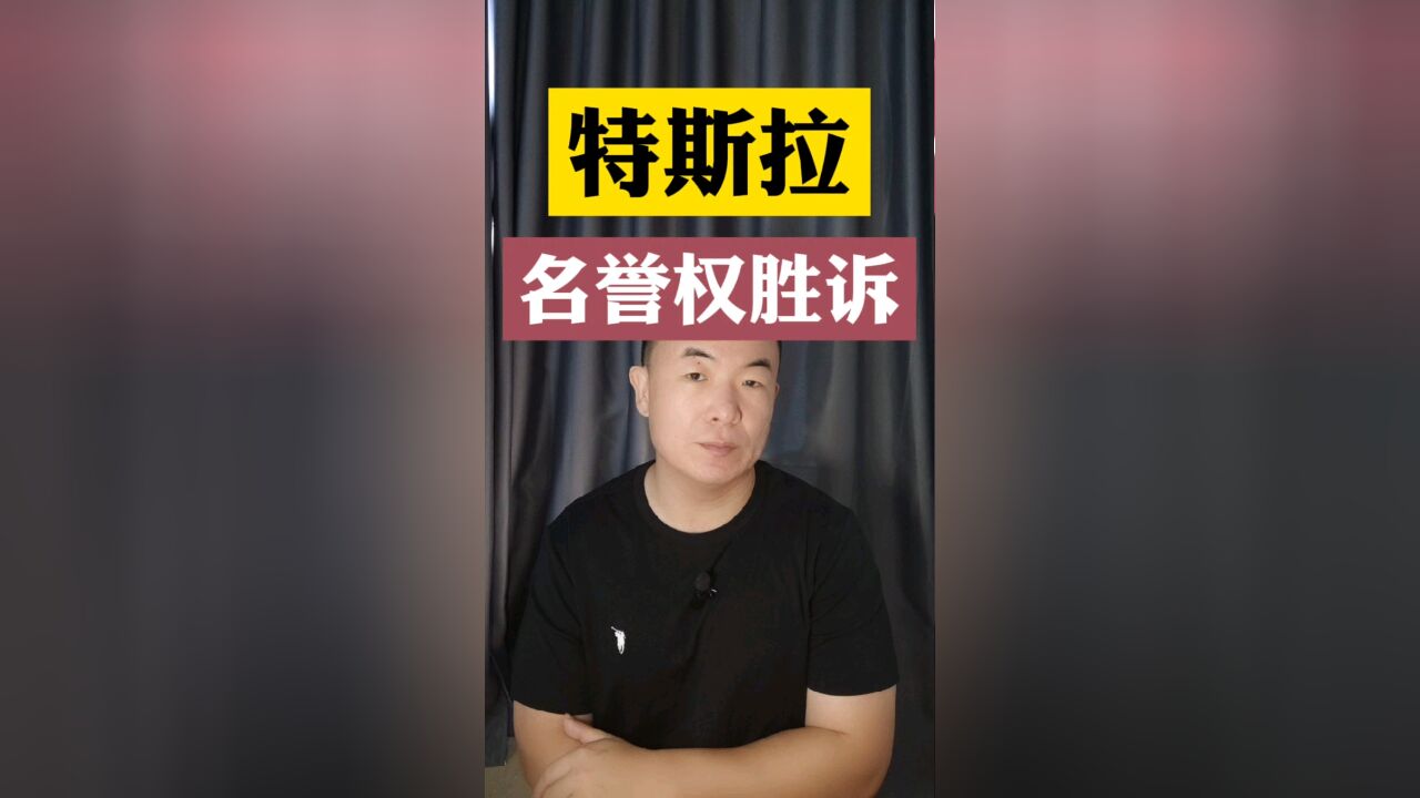 特斯拉名誉侵权 一审胜诉,被告车主需赔5万