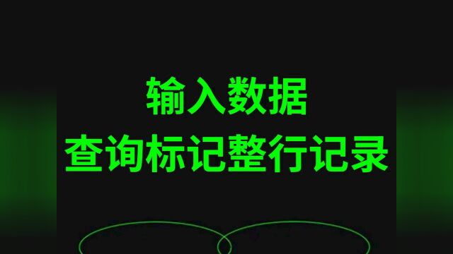 输入数据查询标记Excel整行记录