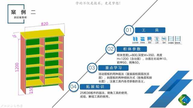 斜层鞋柜:简单介绍了活层、斜层和加厚板的画法及台面倒圆角的操作