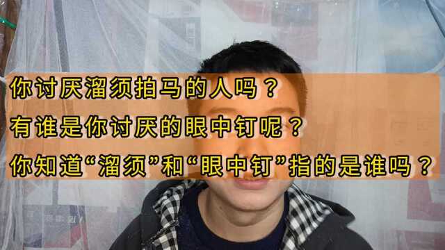 溜须拍马的“溜须”和眼中钉你知它们指的是谁吗你有遇到过吗