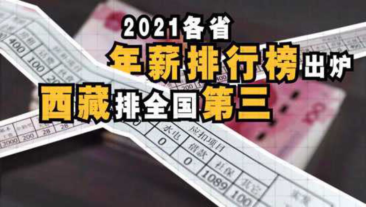 暗中观察 | 2021年各省份平均年薪排行榜,西藏竟比一线城市还高