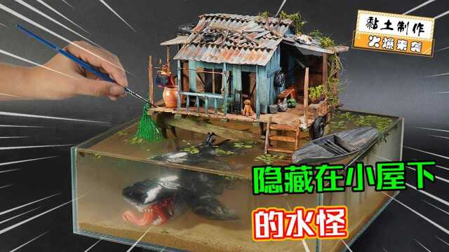 模型制作:湖中小屋下的水怪,原型竟然是一条可爱的宠物?