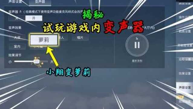 和平精英揭秘:新功能“变声器”,6种变声效果,小翔秒变萝莉!