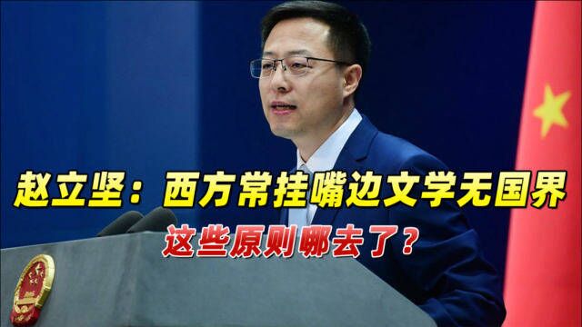 赵立坚:西方常挂嘴边文学无国界、艺术无国界,这些原则哪去了?