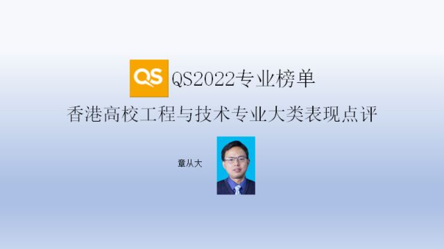 QS2022专业榜单香港高校工程与技术专业大类表现点评,含香港科技大学