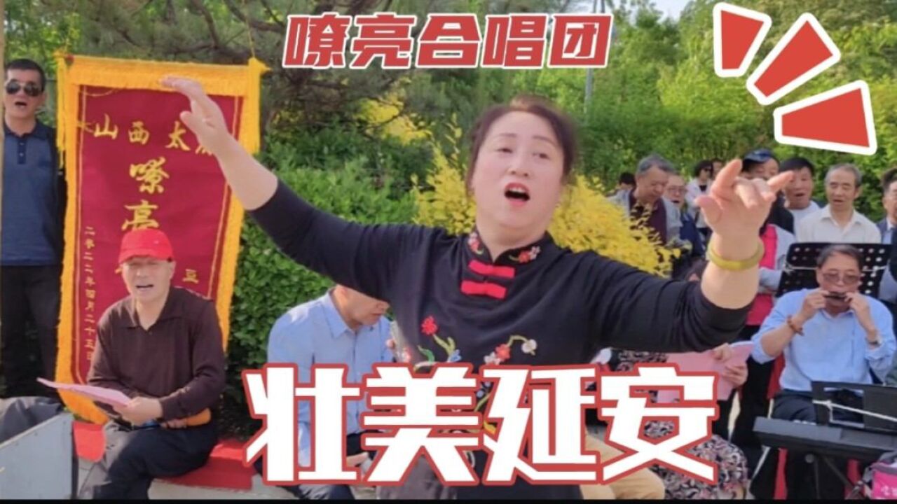 汾河之溿一群老人高唱《壮美延安,对革命圣地敬仰之情,感动人!