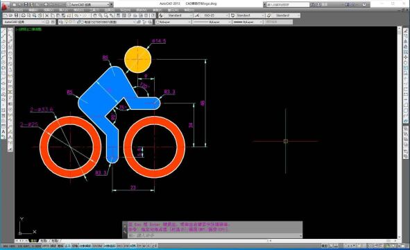 CAD每日一练CAD骑自行车logo