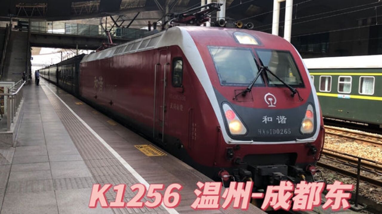 武昌站,实拍K1256次列车进站,车站女播音员的声音真好听