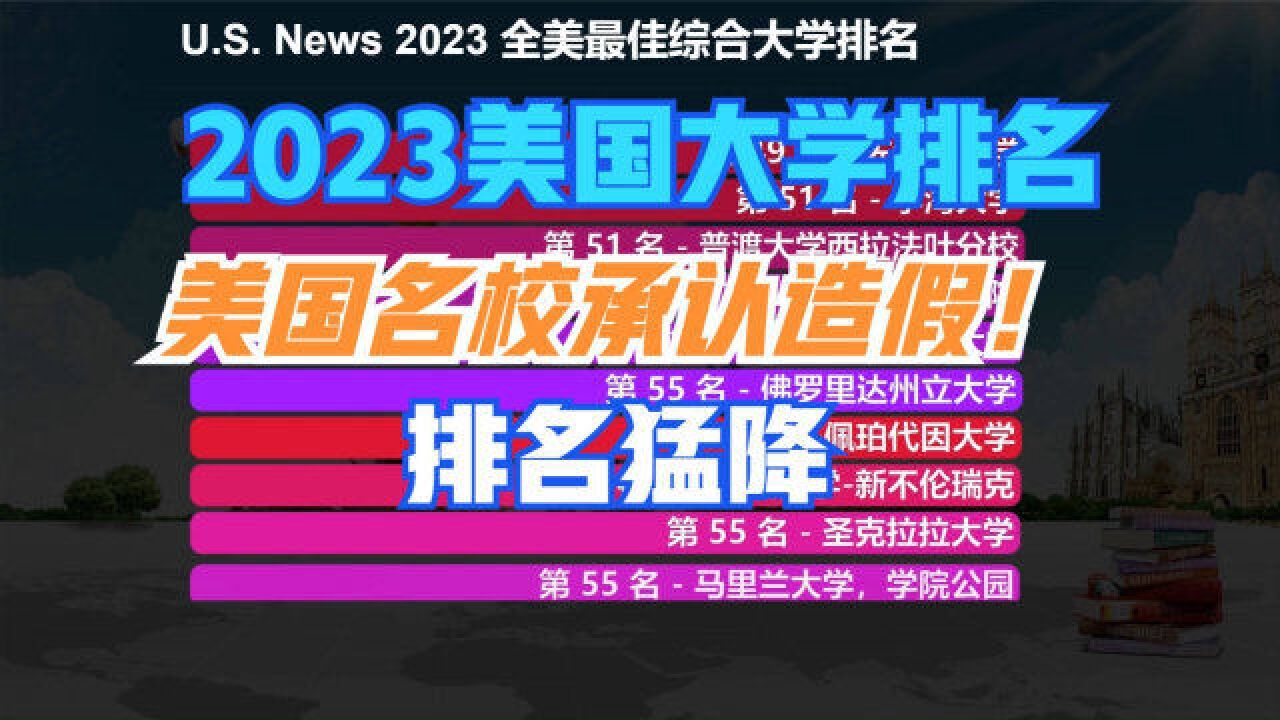 2023全美最佳综合大学排名出炉!著名大学承认造假!排名从第2降至18