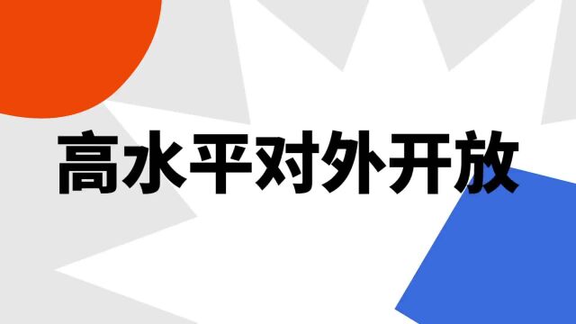 “高水平对外开放”是什么意思?