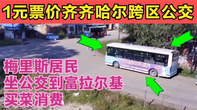 1元跨区公交?航拍齐齐哈尔梅里斯区和富拉尔基区交界地带,富区的公交车终点站在梅里斯地界