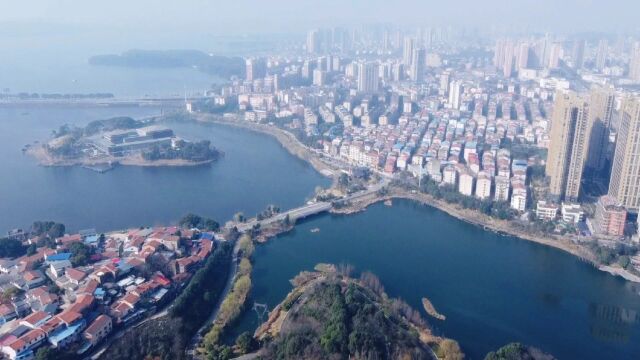 湖南省岳阳市,航拍湖南岳阳市区