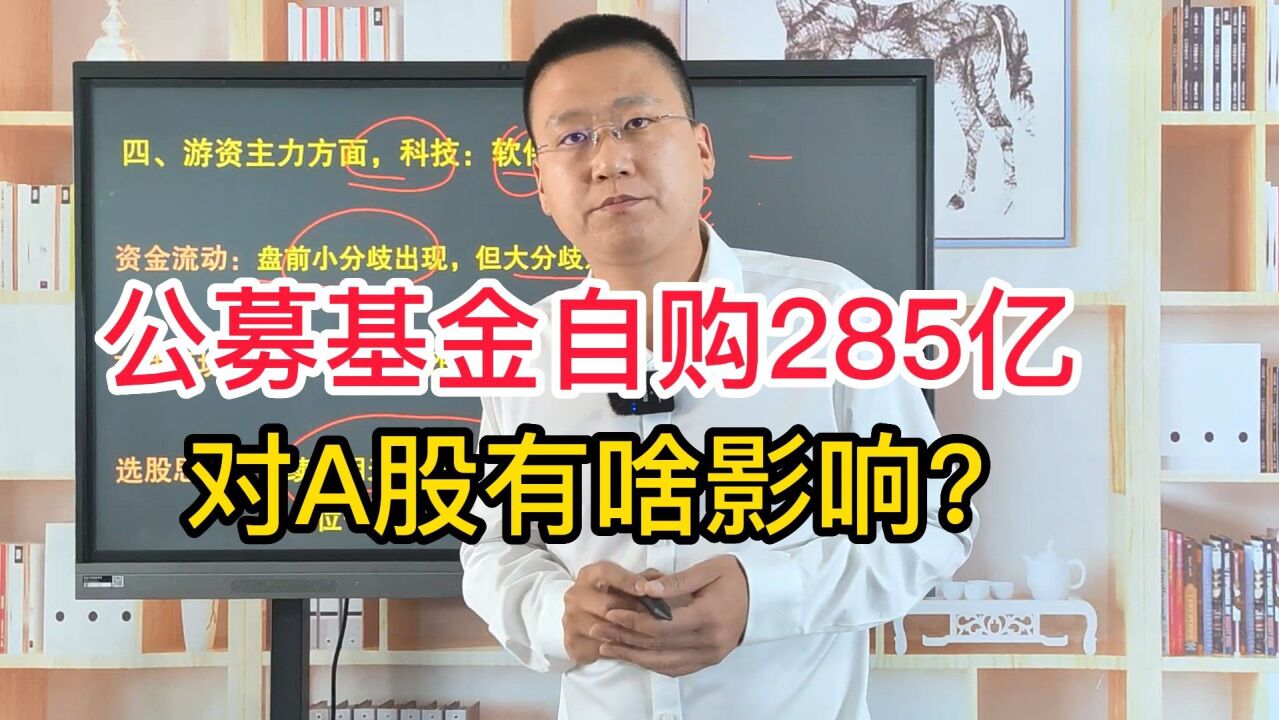 三大公募基金自购285亿元,对A股有什么影响?后市机会在哪里呢?