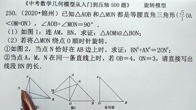 初中数学:怎么求BN的长?旋转模型,常见结论,锦州中考