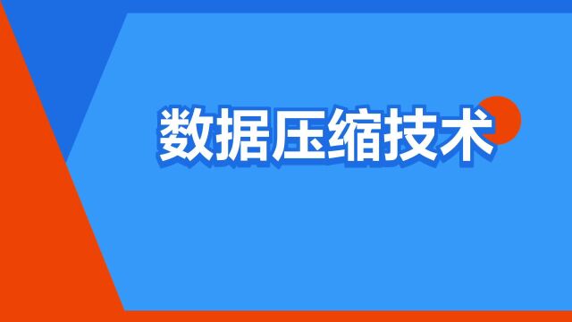 “数据压缩技术”是什么意思?