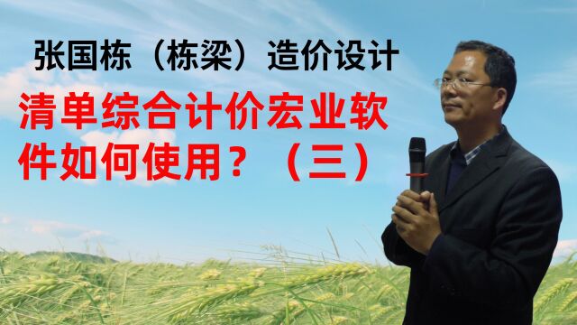 张国栋(栋梁)造价设计:清单综合计价宏业软件如何使用?(三)