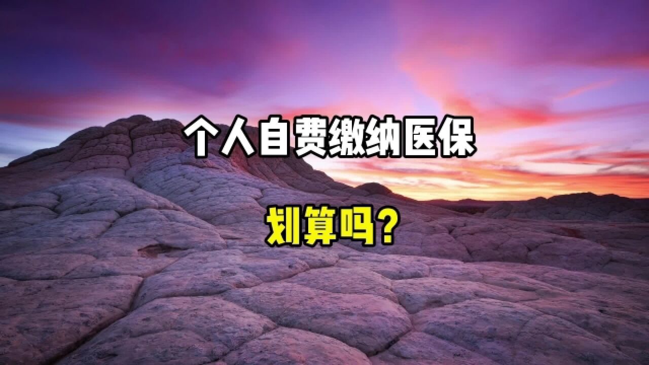 个人自费缴纳医保,划算吗?