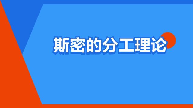 “斯密的分工理论”是什么意思?