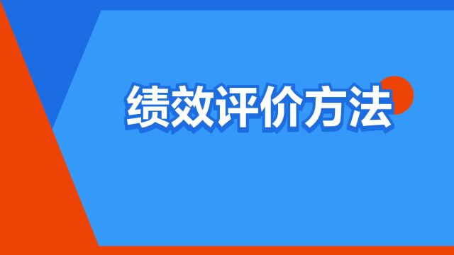 “绩效评价方法”是什么意思?