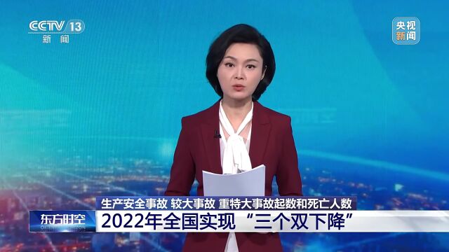 2022年全国生产安全事故 较大事故 重特大事故起数和死亡人数 实现“三个双下降”