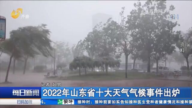 2022年山东省十大天气气候事件出炉,暴雨日为1965年以来最多