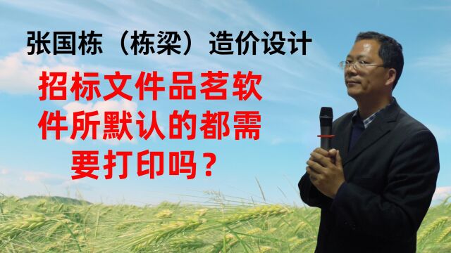 张国栋(栋梁)造价设计:招标文件品茗软件所默认的都需要打印吗?