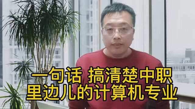 一句话搞清楚中职里边儿的计算机专业