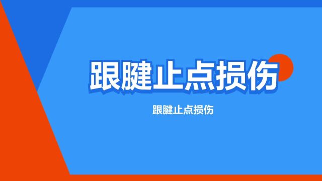 “跟腱止点损伤”是什么意思?