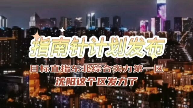 指南针计划发布,目标直指东北综合实力第一区,沈阳这个区发力了