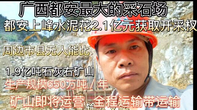 广西都安最大石灰岩石矿采石场 全程5公里隧道传送带运输 即将投产运营