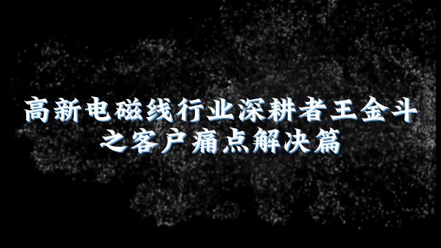 高新电磁线行业深耕者王金斗解决客户痛点