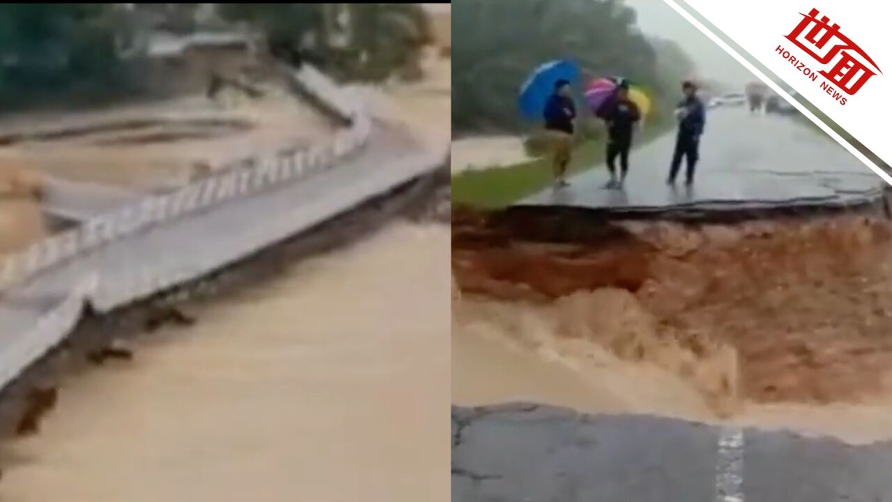 国际丨 马来西亚多州遭洪水袭击现场:桥梁垮塌道路塌陷