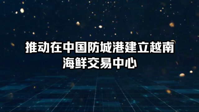 推动在中国防城港建立越南海鲜交易中心