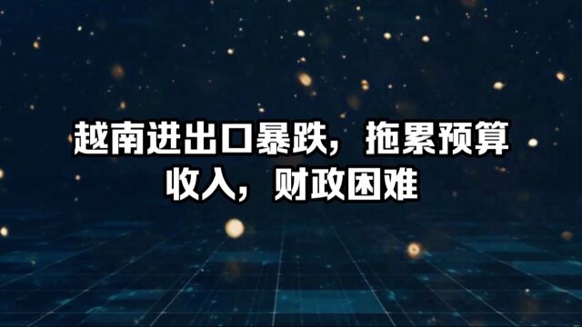 越南进出口暴跌,拖累预算收入,财政困难