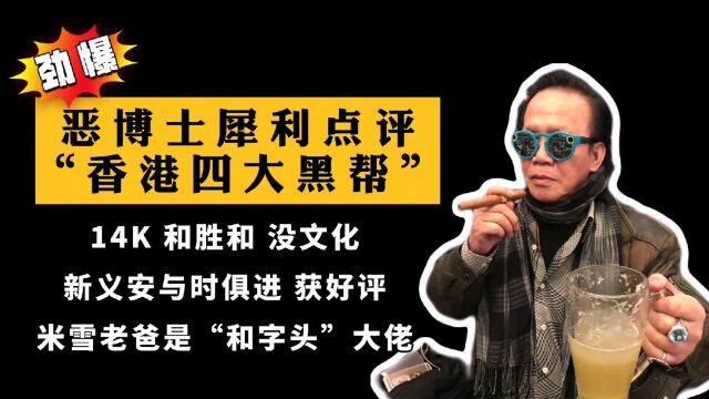 恶博士犀利点评香港四大黑帮:和胜和14K没文化,新义安获好评