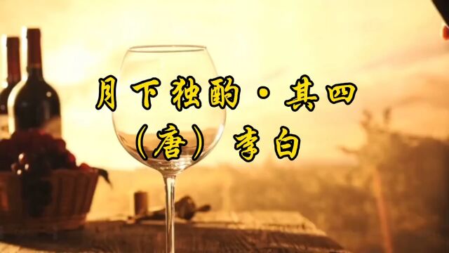 #古诗词#《月下独酌》其四