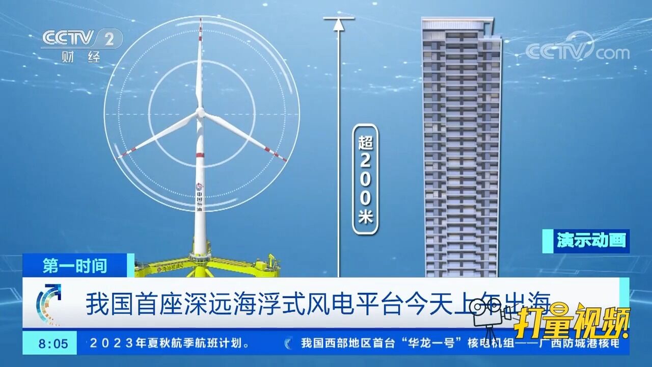 我国首座深远海浮式风电平台26日上午出海