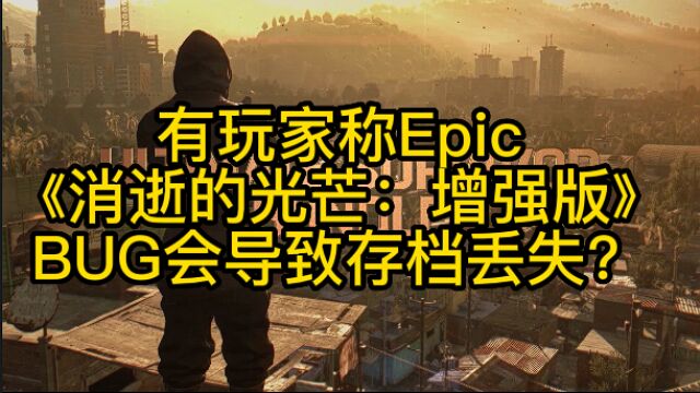 有玩家称Epic《消逝的光芒:增强版》BUG导致存档丢失?