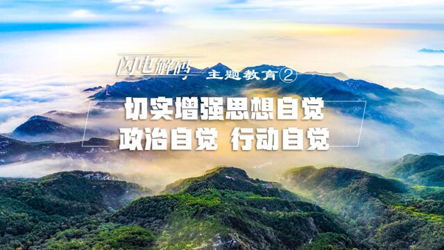 闪电解码主题教育②丨切实增强思想自觉、政治自觉、行动自觉